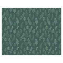 Whimsical Feather Pattern, Forest Green Double Sided Flano Blanket (medium) by Zandiepants