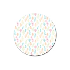 Whimsical Feather Pattern,fresh Colors, Magnet 3  (round) by Zandiepants