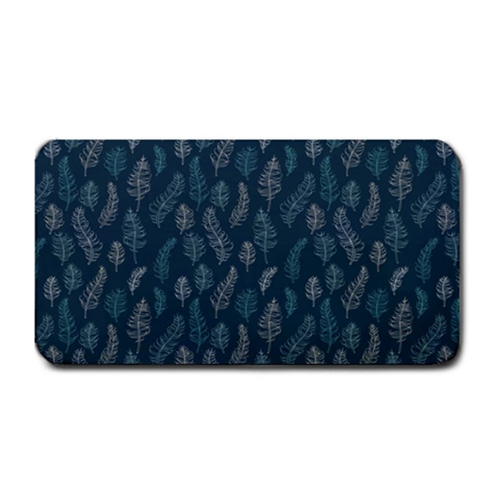 Whimsical Feather Pattern, Midnight Blue, Medium Bar Mat