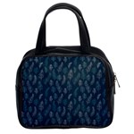 Whimsical Feather Pattern, Midnight Blue, Classic Handbag (Two Sides) Front