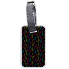 Whimsical Feather Pattern, Bright Pink Red Blue Green Yellow, Luggage Tag (one Side) by Zandiepants