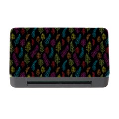 Whimsical Feather Pattern, Bright Pink Red Blue Green Yellow, Memory Card Reader With Cf by Zandiepants