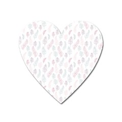 Whimsical Feather Pattern, Soft Colors, Magnet (heart) by Zandiepants