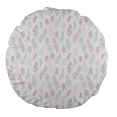 Whimsical Feather Pattern, Soft Colors, Large 18  Premium Round Cushion  by Zandiepants