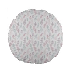 Whimsical Feather Pattern, Soft Colors, Standard 15  Premium Flano Round Cushion  by Zandiepants