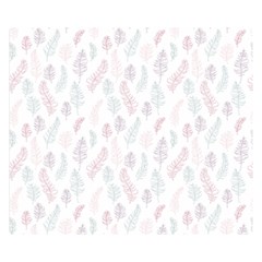 Whimsical Feather Pattern, Soft Colors, Double Sided Flano Blanket (small) by Zandiepants