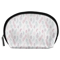 Whimsical Feather Pattern, Soft Colors, Accessory Pouch (large) by Zandiepants