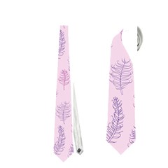 Whimsical Feather Pattern, Pink & Purple, Necktie (one Side)