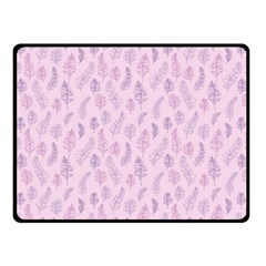 Whimsical Feather Pattern, Pink & Purple, Double Sided Fleece Blanket (small) by Zandiepants