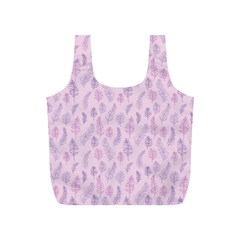 Whimsical Feather Pattern, Pink & Purple, Full Print Recycle Bag (s) by Zandiepants