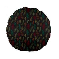 Whimsical Feather Pattern, Autumn Colors, Standard 15  Premium Round Cushion  by Zandiepants