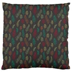 Whimsical Feather Pattern, autumn colors, Large Flano Cushion Case (Two Sides) Back