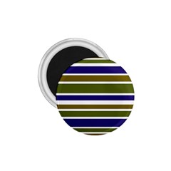 Olive Green Blue Stripes Pattern 1 75  Magnets