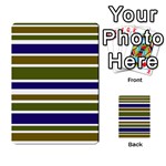 Olive Green Blue Stripes Pattern Multi-purpose Cards (Rectangle)  Back 25