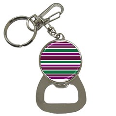 Purple Green Stripes Bottle Opener Key Chains by BrightVibesDesign