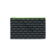 Black White Tiki Pattern Cosmetic Bag (xs) by BrightVibesDesign