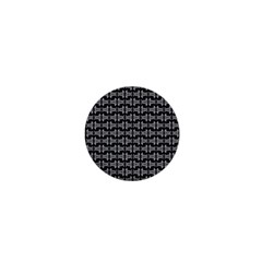 Black White Tiki Pattern 1  Mini Magnets by BrightVibesDesign