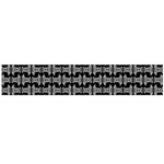 Black White Tiki Pattern Flano Scarf (Large)  Front