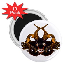 Demon Tribal Mask 2 25  Magnets (10 Pack)  by dflcprints