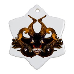 Demon Tribal Mask Snowflake Ornament (2-side) by dflcprints