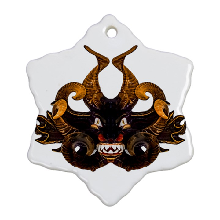 Demon Tribal Mask Snowflake Ornament (2-Side)