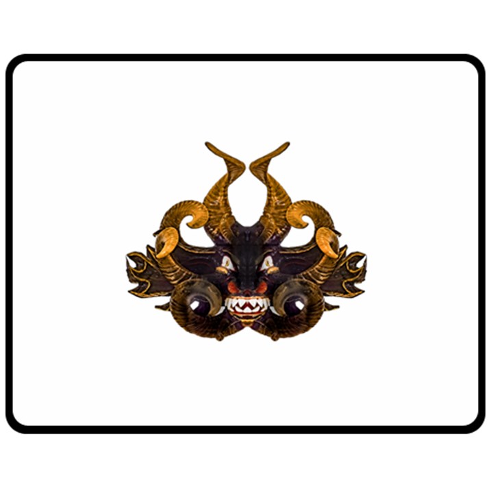 Demon Tribal Mask Double Sided Fleece Blanket (Medium) 