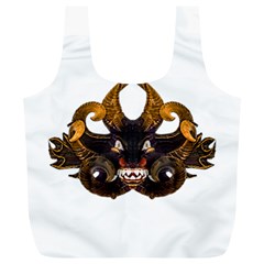 Demon Tribal Mask Full Print Recycle Bags (l)  by dflcprints