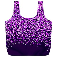 Purple Rain Full Print Recycle Bags (l)  by KirstenStar