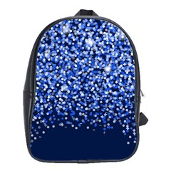 Blue Glitter Rain School Bags(Large) 