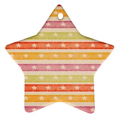 Watercolor Stripes Background With Stars Star Ornament (two Sides)  by TastefulDesigns