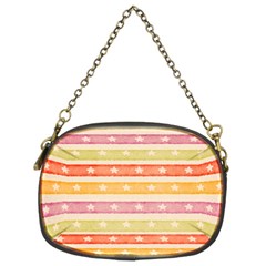 Watercolor Stripes Background With Stars Chain Purses (two Sides)  by TastefulDesigns