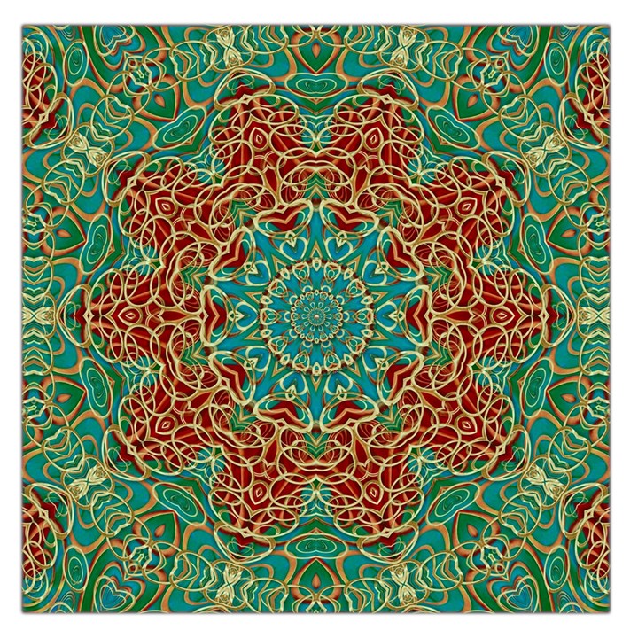 The Wooden Heart Mandala,giving Calm Large Satin Scarf (Square)