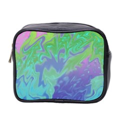 Green Blue Pink Color Splash Mini Toiletries Bag 2-side by BrightVibesDesign