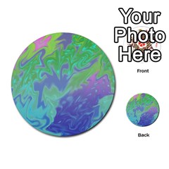 Green Blue Pink Color Splash Multi-purpose Cards (round)  by BrightVibesDesign