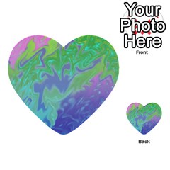 Green Blue Pink Color Splash Multi-purpose Cards (heart) 