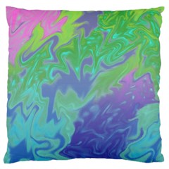 Green Blue Pink Color Splash Standard Flano Cushion Case (two Sides) by BrightVibesDesign