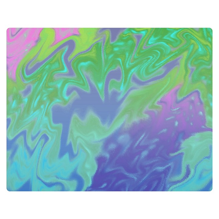 Green Blue Pink Color Splash Double Sided Flano Blanket (Medium) 