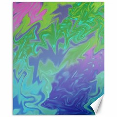 Green Blue Pink Color Splash Canvas 11  X 14   by BrightVibesDesign