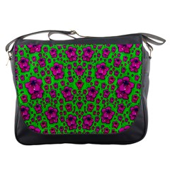 Fantasy Valentine In Floral Love And Peace Time Messenger Bags by pepitasart