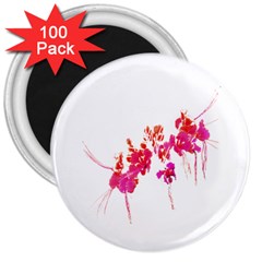 Minimal Floral Print 3  Magnets (100 Pack)