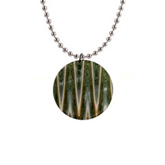 Green Brown Zigzag Button Necklaces