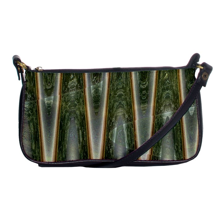 Green Brown Zigzag Shoulder Clutch Bags
