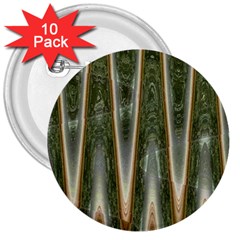 Green Brown Zigzag 3  Buttons (10 pack) 