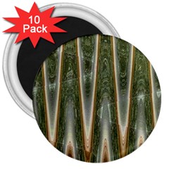 Green Brown Zigzag 3  Magnets (10 pack) 