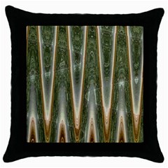 Green Brown Zigzag Throw Pillow Case (Black)