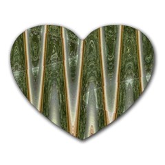 Green Brown Zigzag Heart Mousepads