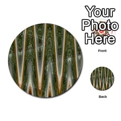 Green Brown Zigzag Multi-purpose Cards (Round) 