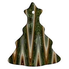 Green Brown Zigzag Ornament (christmas Tree) by BrightVibesDesign