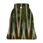 Green Brown Zigzag Ornament (Bell)  Front
