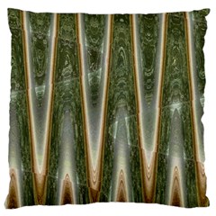 Green Brown Zigzag Large Cushion Case (Two Sides)